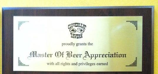 Cloverleaf Master of Beer Appreciation