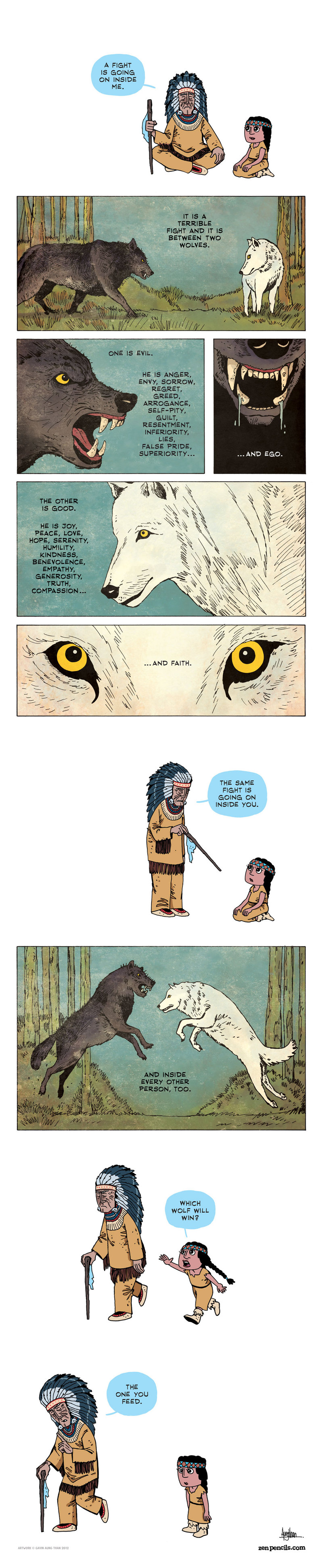 Zen Pencils - Two Wolves